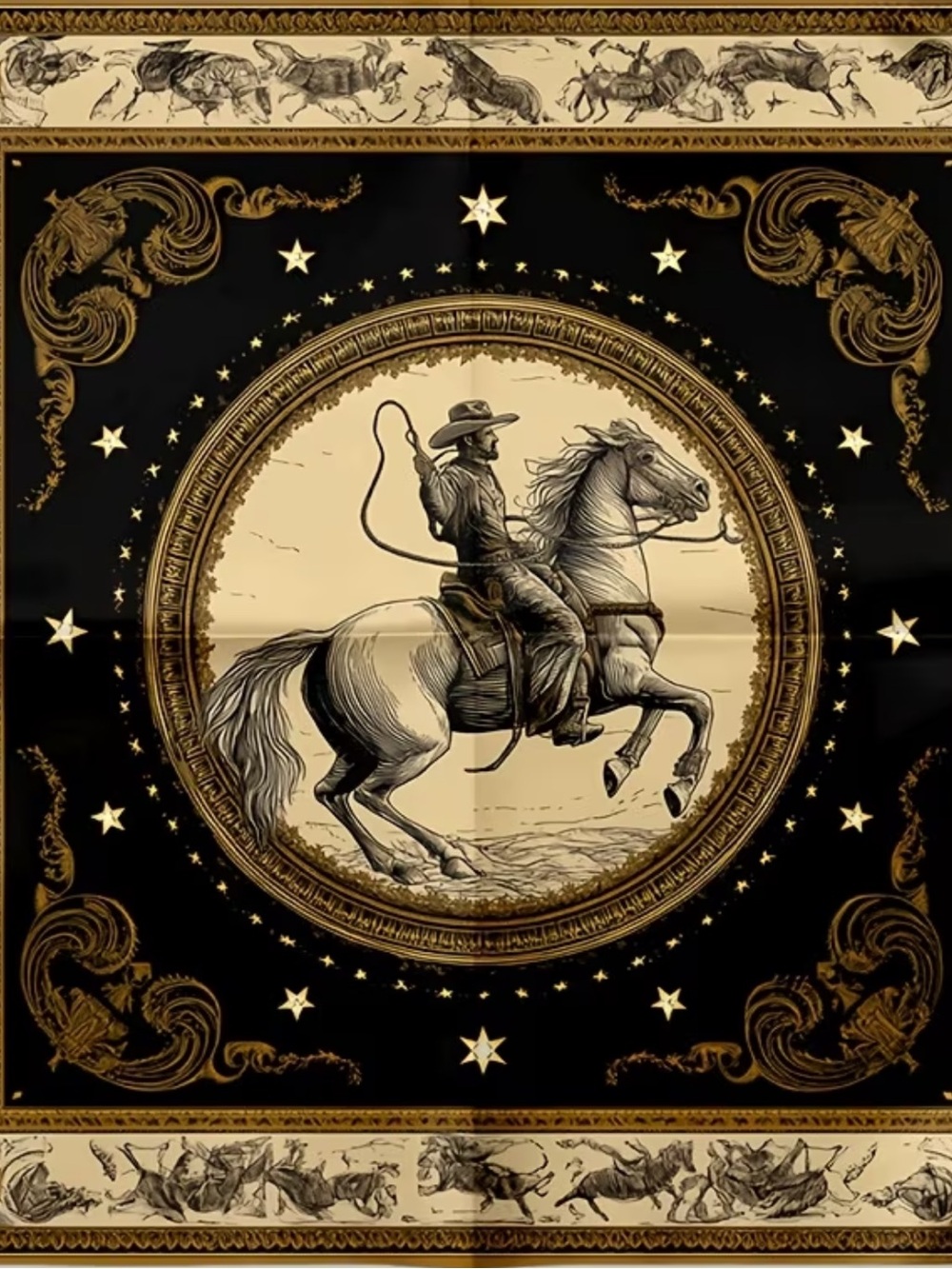 Western Cowboy Horse Scarf/Bandana